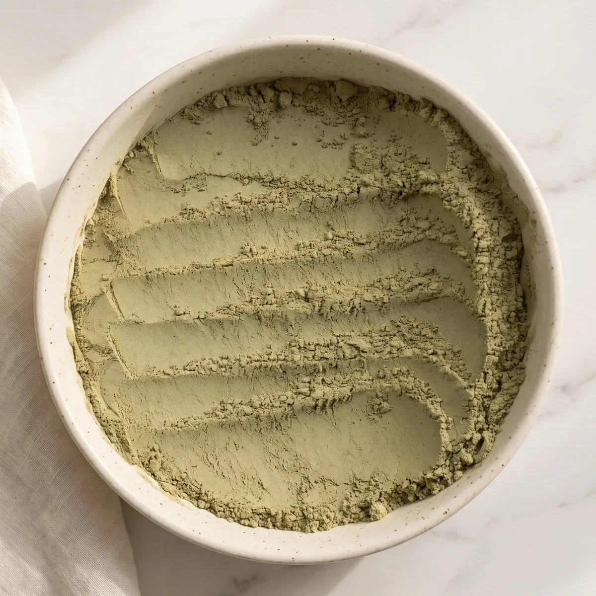 Barley grass powder in a bowl — the single ingredient